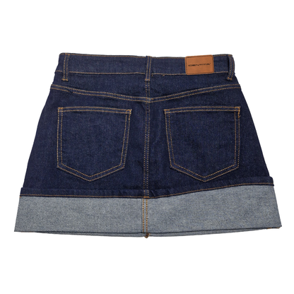 Dark denim pants with cuff