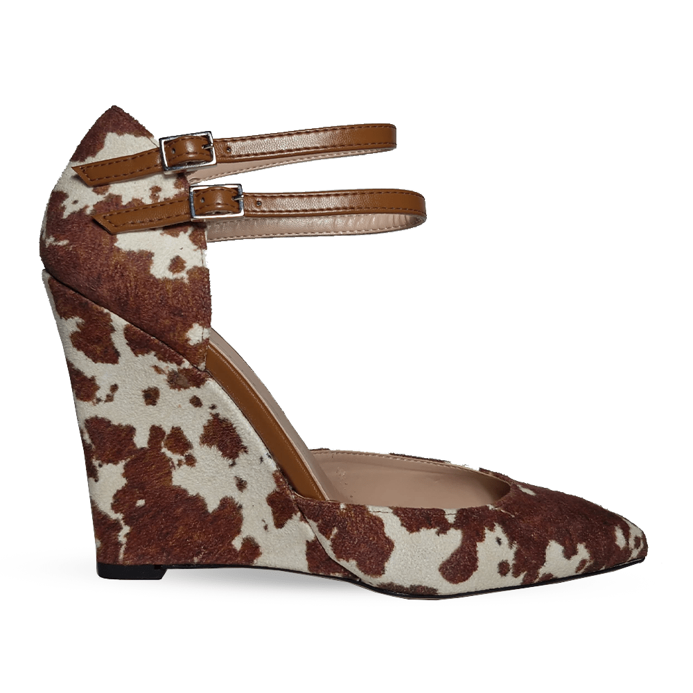 Identità Décolleté TATIANA STAMPA MUCCA MARRONE 100mm