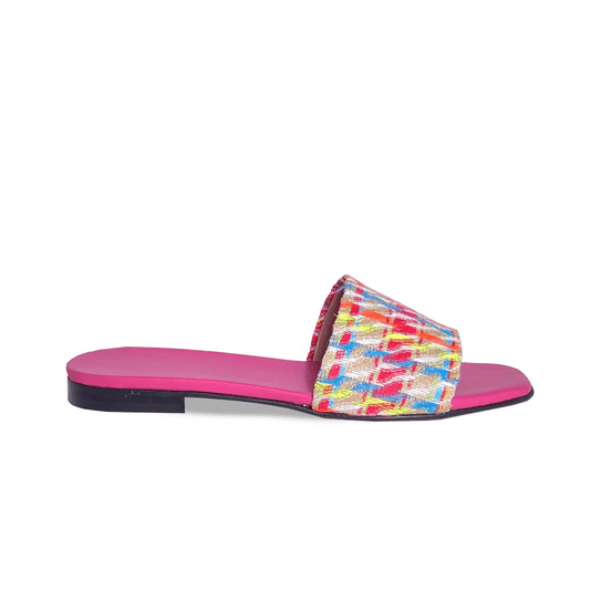 Identità Flat MILLY TESSUTO/PELLE FUCSIA