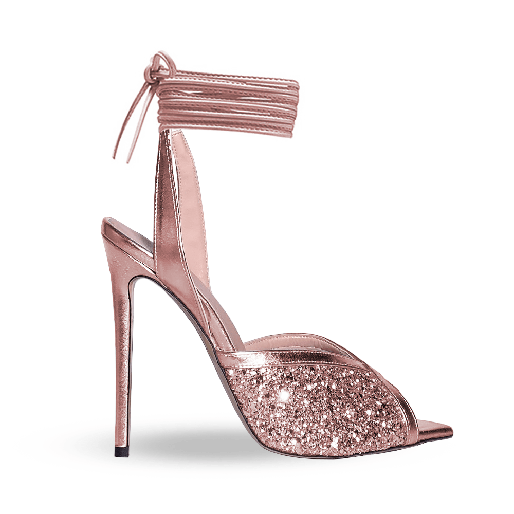 Identità Sandali LUDOVICA GLITTER ORO ROSA