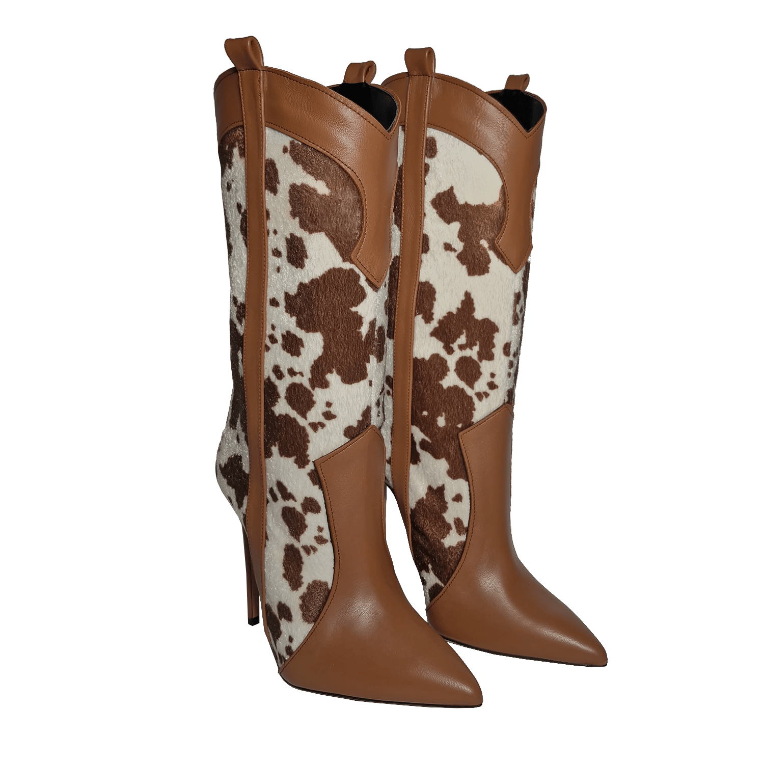 Identità Stivaletti CLARA STAMPA MUCCA MARRONE