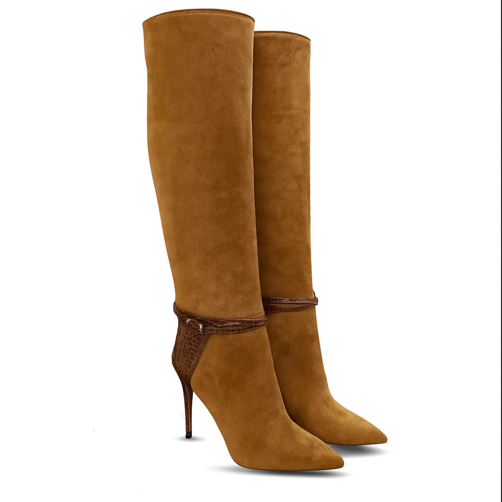 Identità Stivali MINA SCAMOSCIATO MARRONE