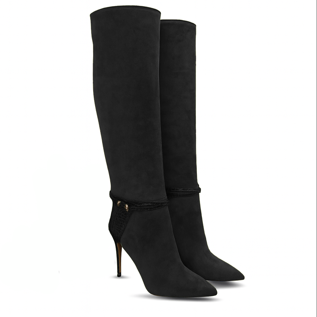 Identità Stivali MINA SCAMOSCIATO NERO