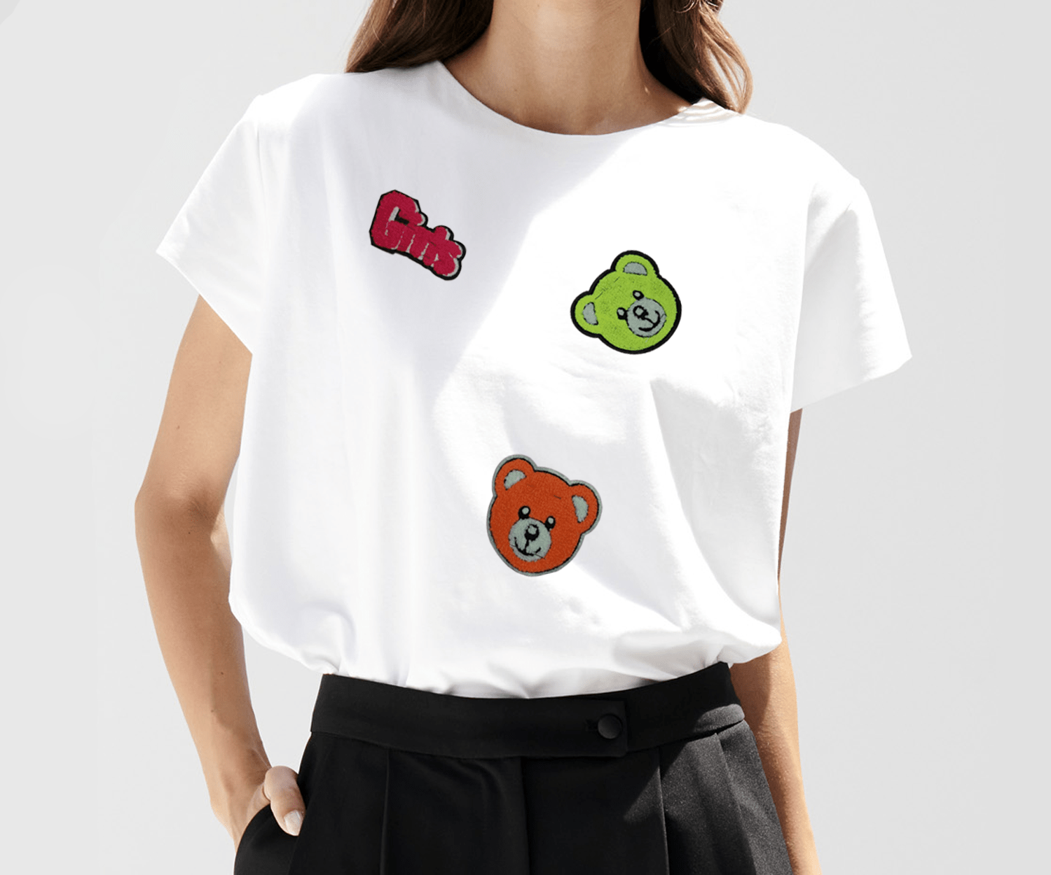 Identità T-Shirt Taglia unica T-shirt a maniche corte - GIRL - BIANCO