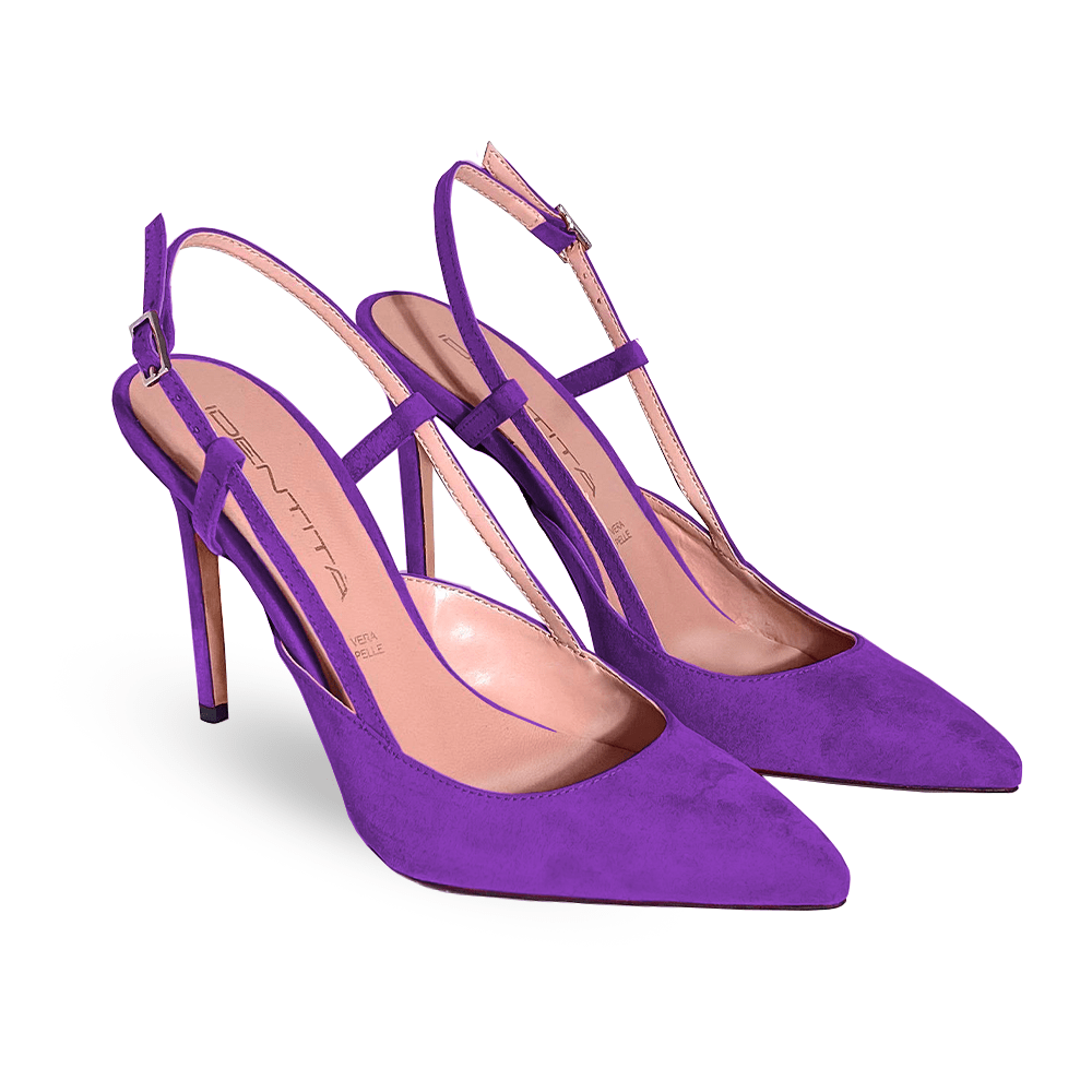 Identità Décolleté Slingback PERLA SCAMOSCIATO VIOLA