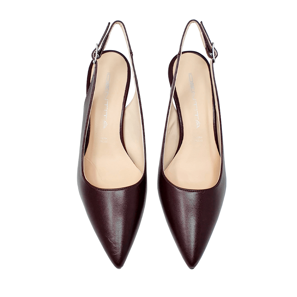 Identità Décolleté Slingback JUSTINA PELLE BORDEAUX 70mm