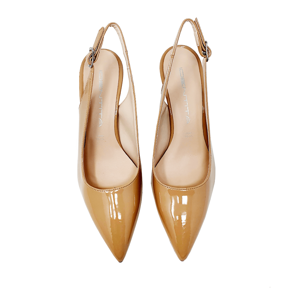 Identità Décolleté Slingback JUSTINA VERNICE BEIGE 70mm