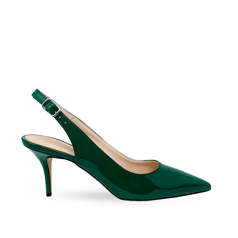 Identità Décolleté Slingback JUSTINA VERNICE VERDE 70mm