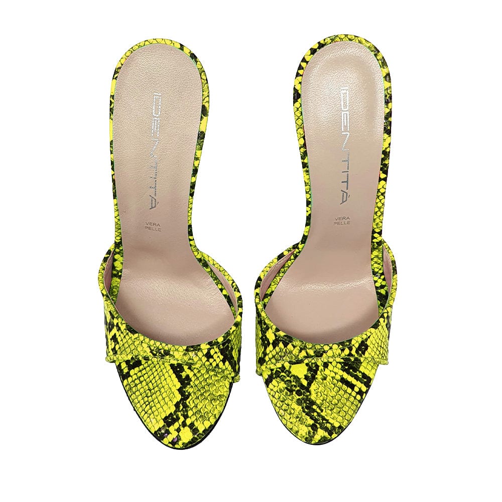 Identità Mules JILL STAMPA RETTILE LIME